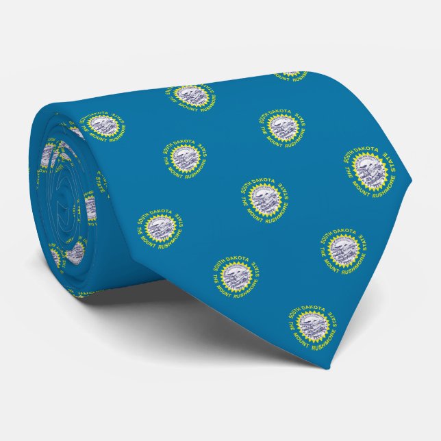 South Dakota Flag Tie (Rolled)
