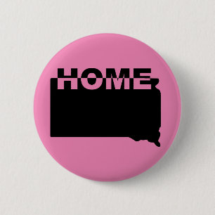 South Dakota Home Away From State Button Badge Pin