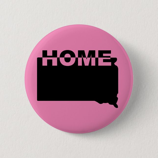 South Dakota Home Away From State Button Badge Pin (Front)