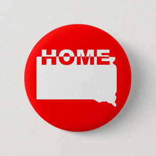 South Dakota Home Away From State Button Badge Pin