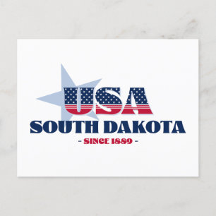 South Dakota in Red, White, and Blue Postcard