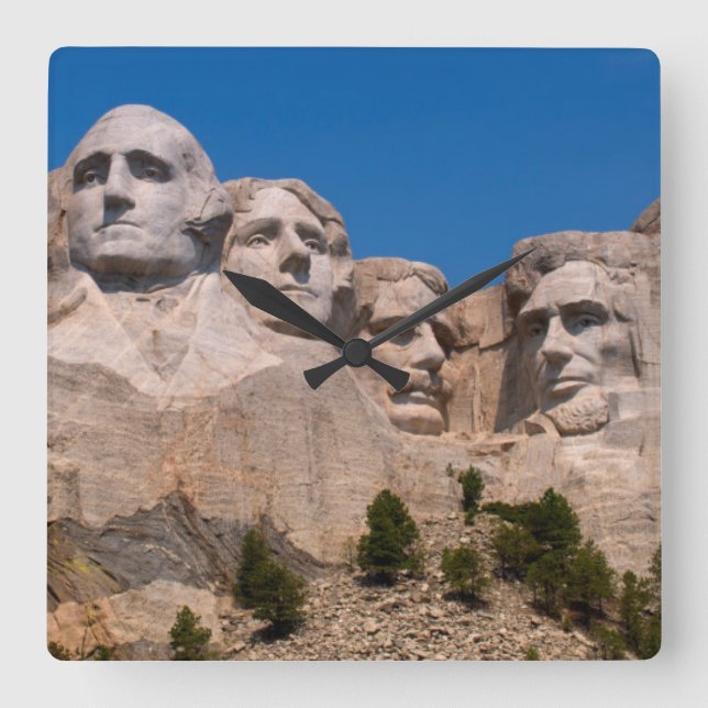 South Dakota, Keystone, Mount Rushmore Square Wall Clock (Front)