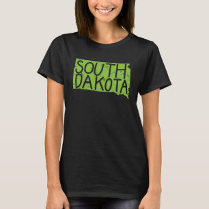 South Dakota Map Outline USA America T-Shirt