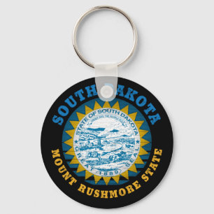 SOUTH DAKOTA MOUNT RUSHMORE STATE FLAG KEYCHAIN