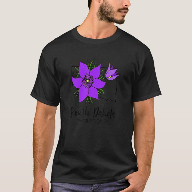 South Dakota Pasque Flower T-Shirt (Front)