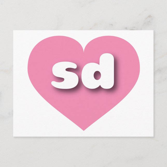 South Dakota pink heart - I love sd Postcard (Front)