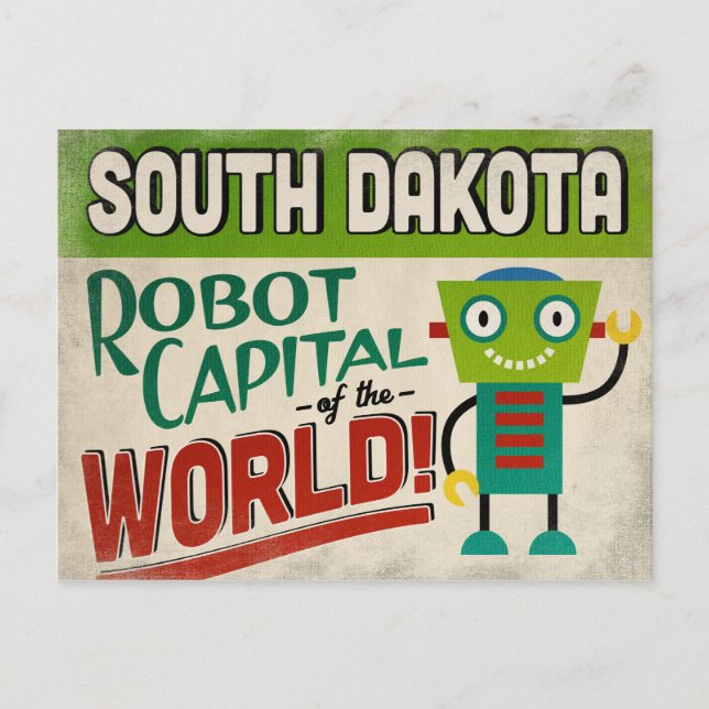 South Dakota Robot - Funny Vintage Postcard (Front)