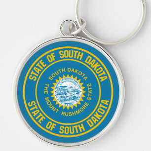 South Dakota Round Emblem Keychain