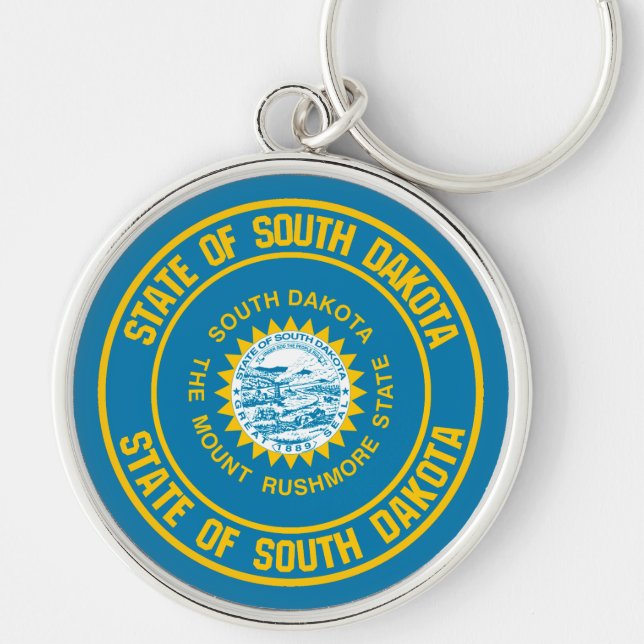 South Dakota Round Emblem Keychain (Front)