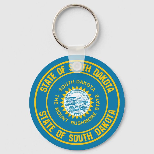 South Dakota Round Emblem Keychain (Front)
