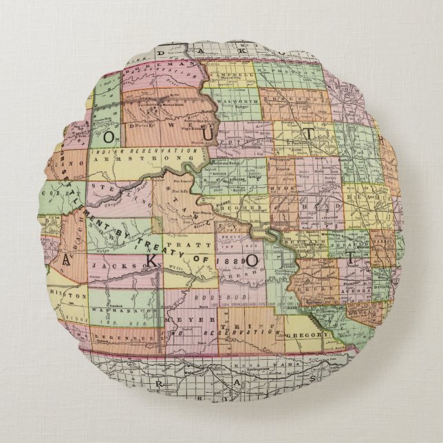 South Dakota Round Pillow (Front)