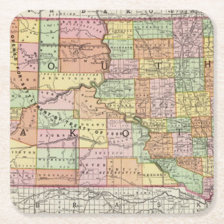 South Dakota Square Paper Coaster