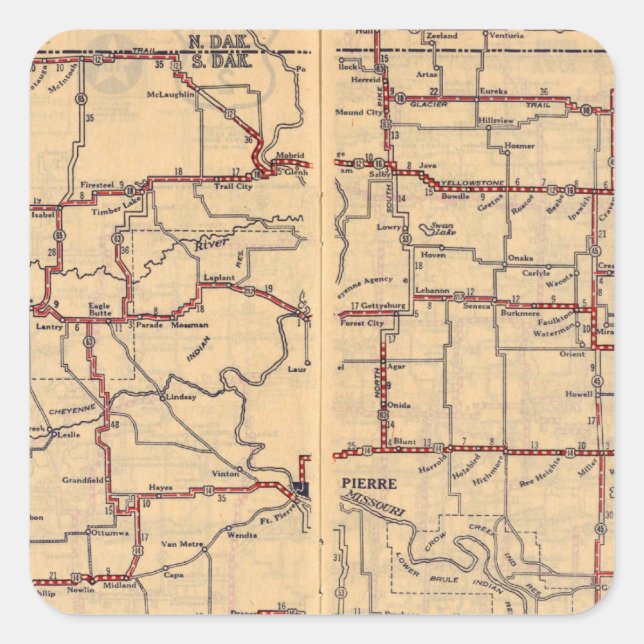 South Dakota Square Sticker (Front)