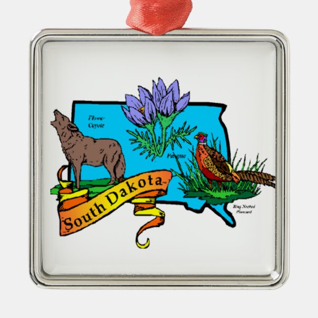 South Dakota State Christmas Ornament Keepsake (Front)
