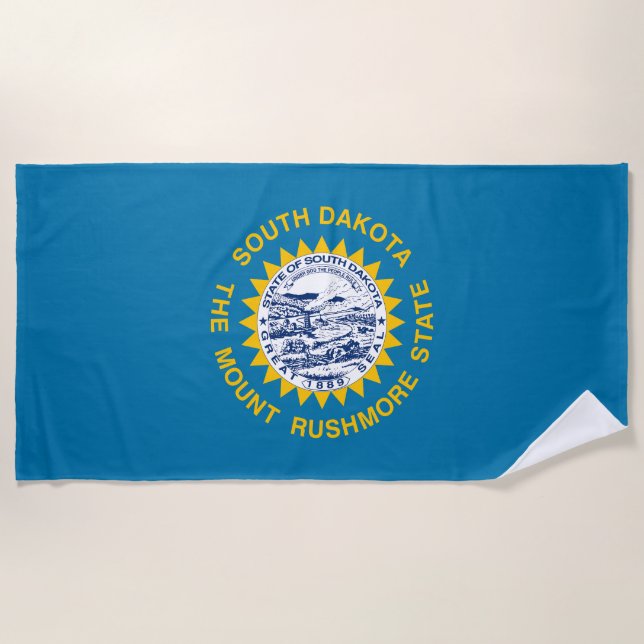 South Dakota State Flag Beach Towel (Front)