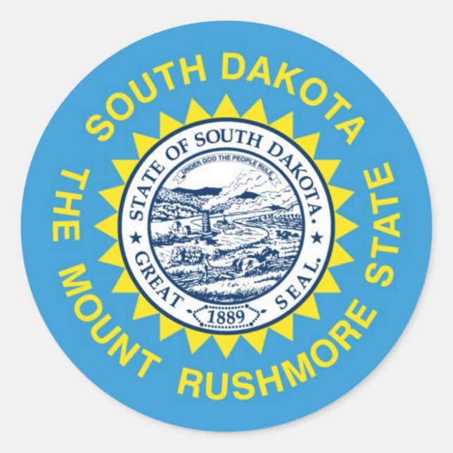South Dakota State Flag Classic Round Sticker (Front)