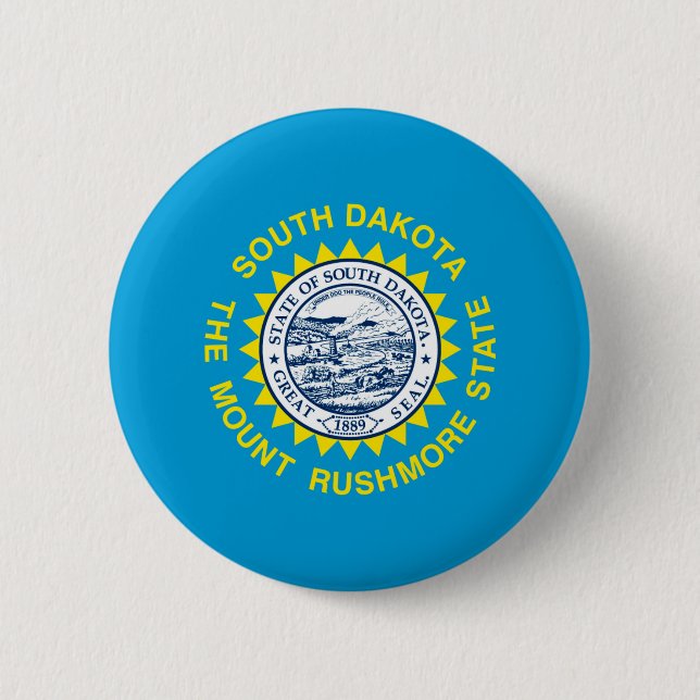 South Dakota State Flag Design 2 Inch Round Button (Front)