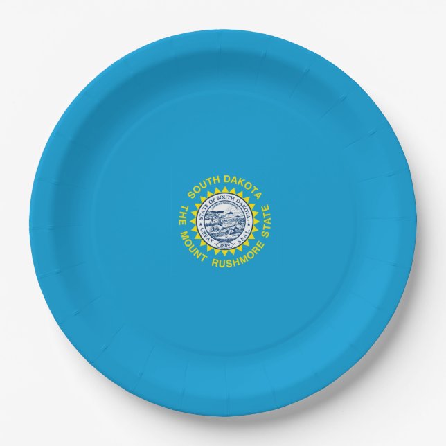 South Dakota State Flag Design Decor Paper Plate (Front)