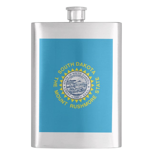 South Dakota State Flag Design Hip Flask (Front)
