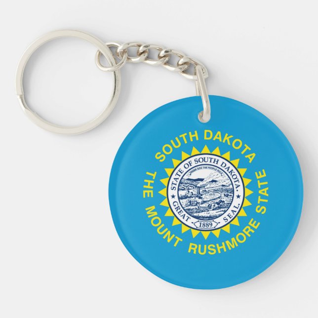South Dakota State Flag Design Keychain (Front)