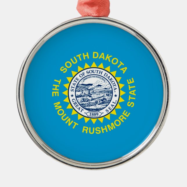 South Dakota State Flag Design Metal Ornament (Front)