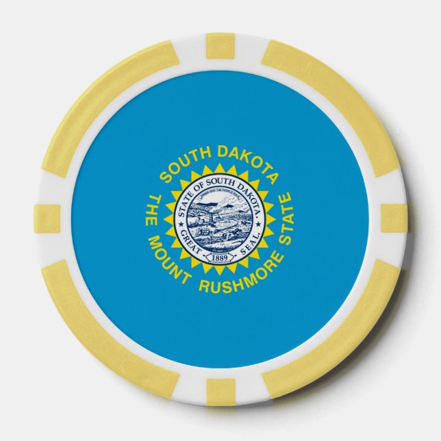 South Dakota State Flag Design Poker Chips (Front)