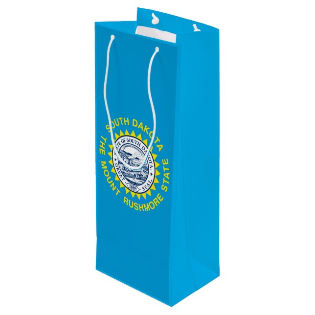 South Dakota State Flag Design Wine Gift Bag (Back Angled)