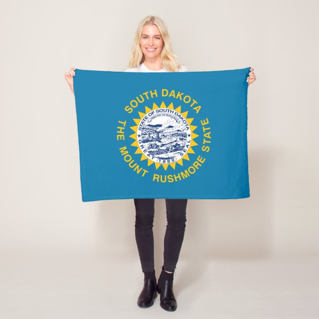 South Dakota State Flag Fleece Blanket (In Situ)