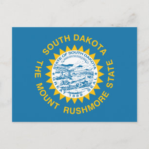 South Dakota State Flag Golden Rays Souvenir Postcard