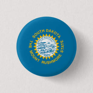South Dakota State Flag USA 1 Inch Round Button