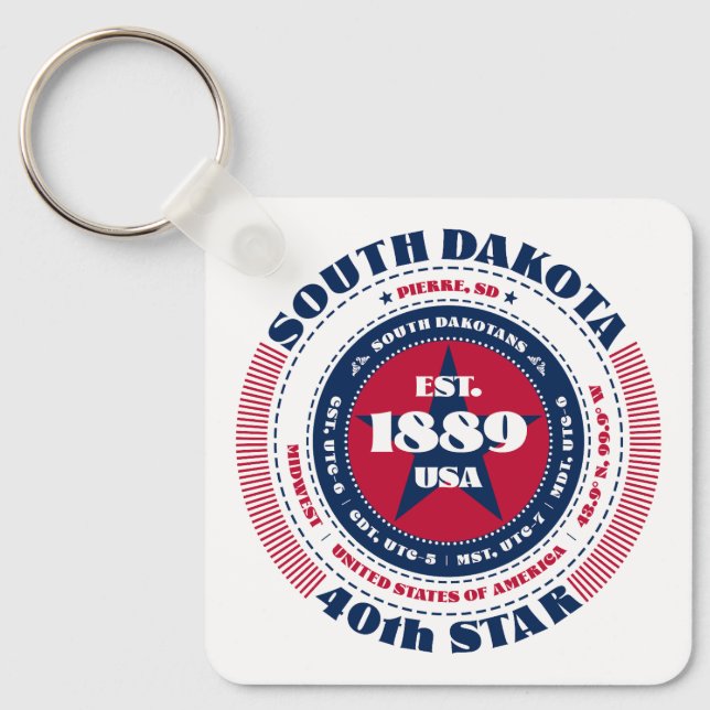 South Dakota State Keychain (Front)