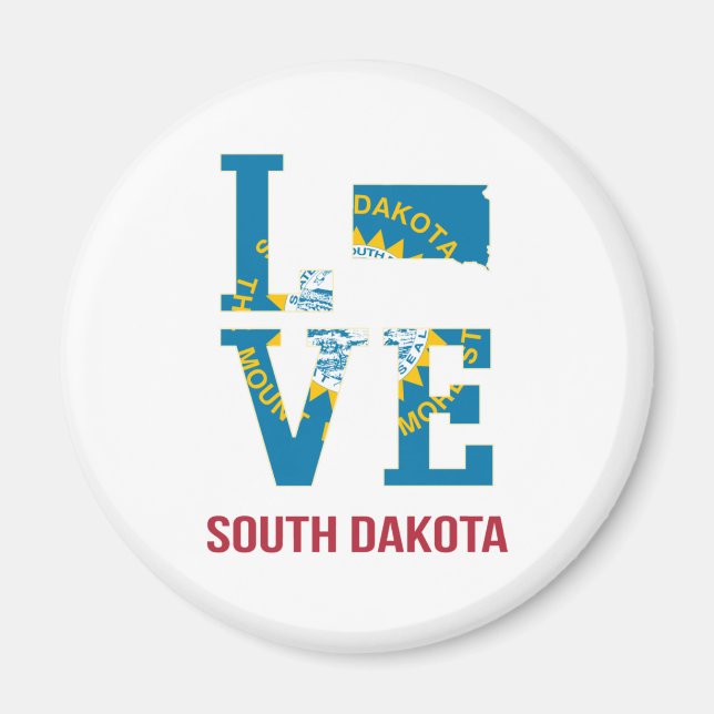 South Dakota State Love USA Magnet (Front)