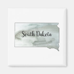 South Dakota State Outline Painting Magnet