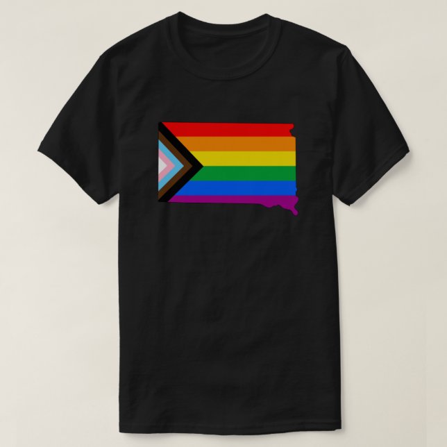 South Dakota State Pride LGBTQ Progress Pride T-Shirt (Design Front)