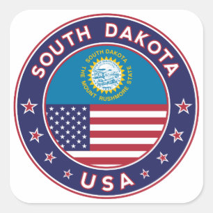 South Dakota sticker, phone case, tote bag Square Sticker
