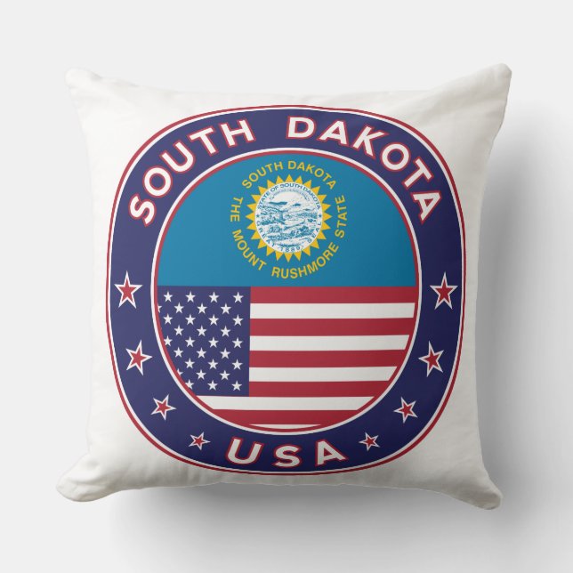 South Dakota Throw Pillow (Front)