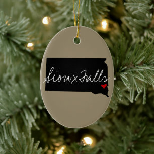South Dakota Town Ceramic Ornament