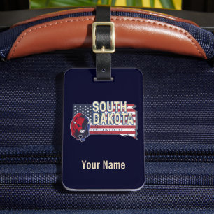 South Dakota United States Retro State Map Vintage Luggage Tag