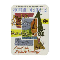 South Dakota USA Vintage Travel magnet