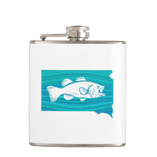 South Dakota Wave Fishing Hip Flask