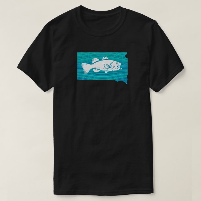 South Dakota Wave Fishing T-Shirt (Design Front)