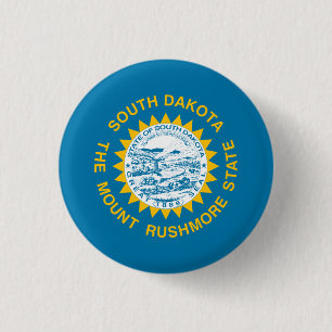 South Dakotan Flag, Flag of South Dakota 1 Inch Round Button