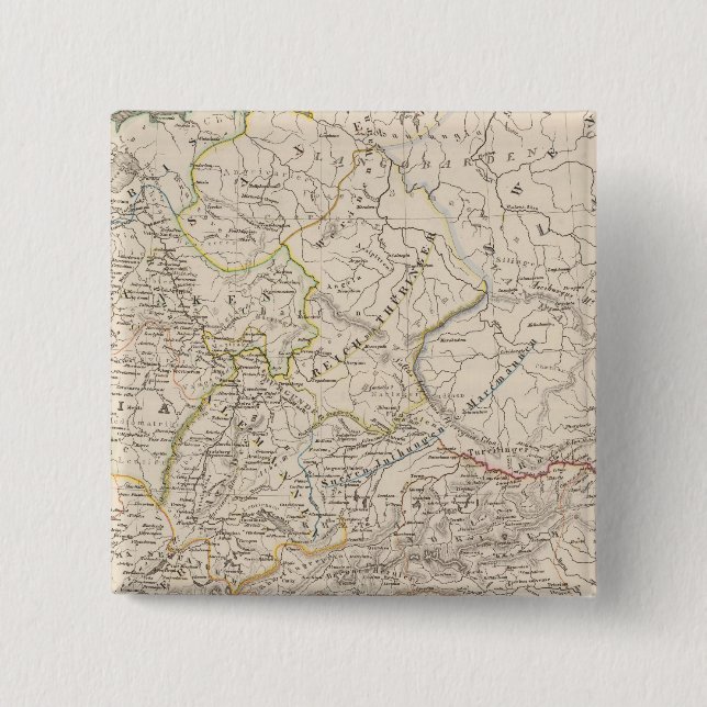 South Danube countries 2 Inch Square Button (Front)