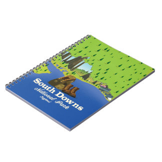 South Downs National Park England travel poster Notebook