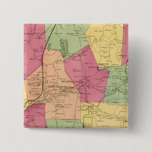 South East, Town 2 Inch Square Button (Front)