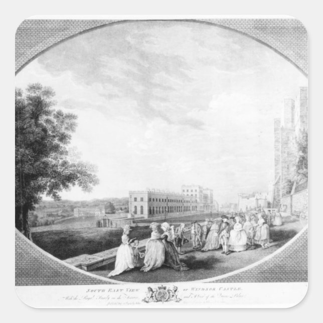 South East view of Windsor Castle Square Sticker (Front)