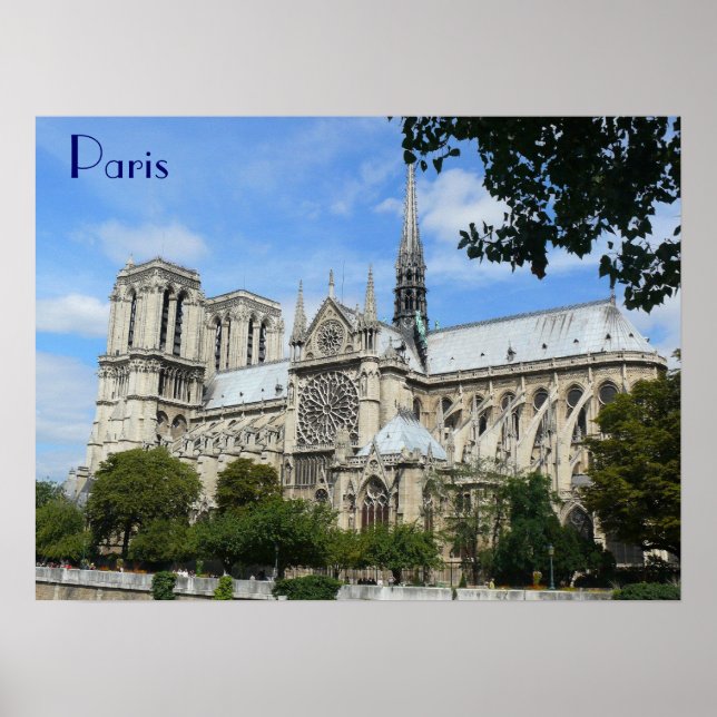 South Facade, Notre Dame Cathedral, Paris, France Poster (Front)