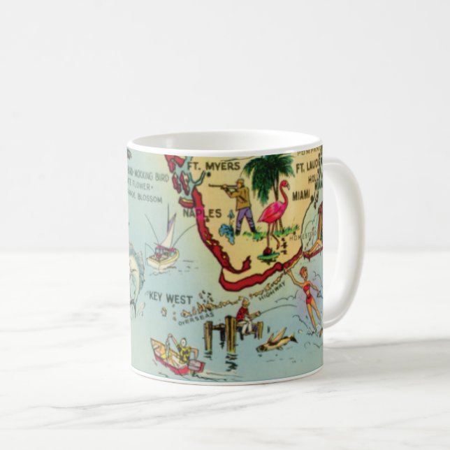 South Florida Keys Map Mug (Front Right)