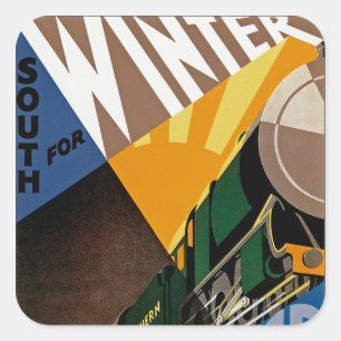 South For Winter Sunshine Square Sticker