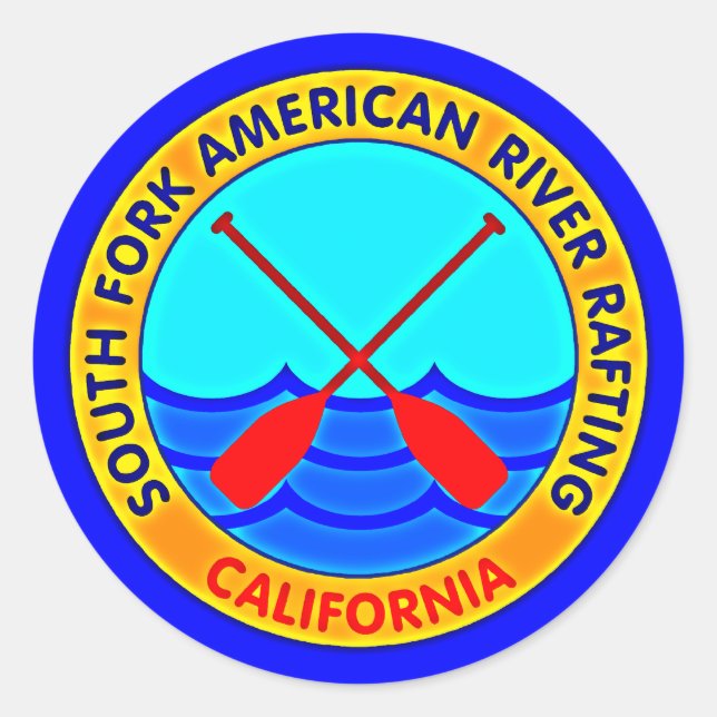 South Fork American River Rafting California Classic Round Sticker (Front)